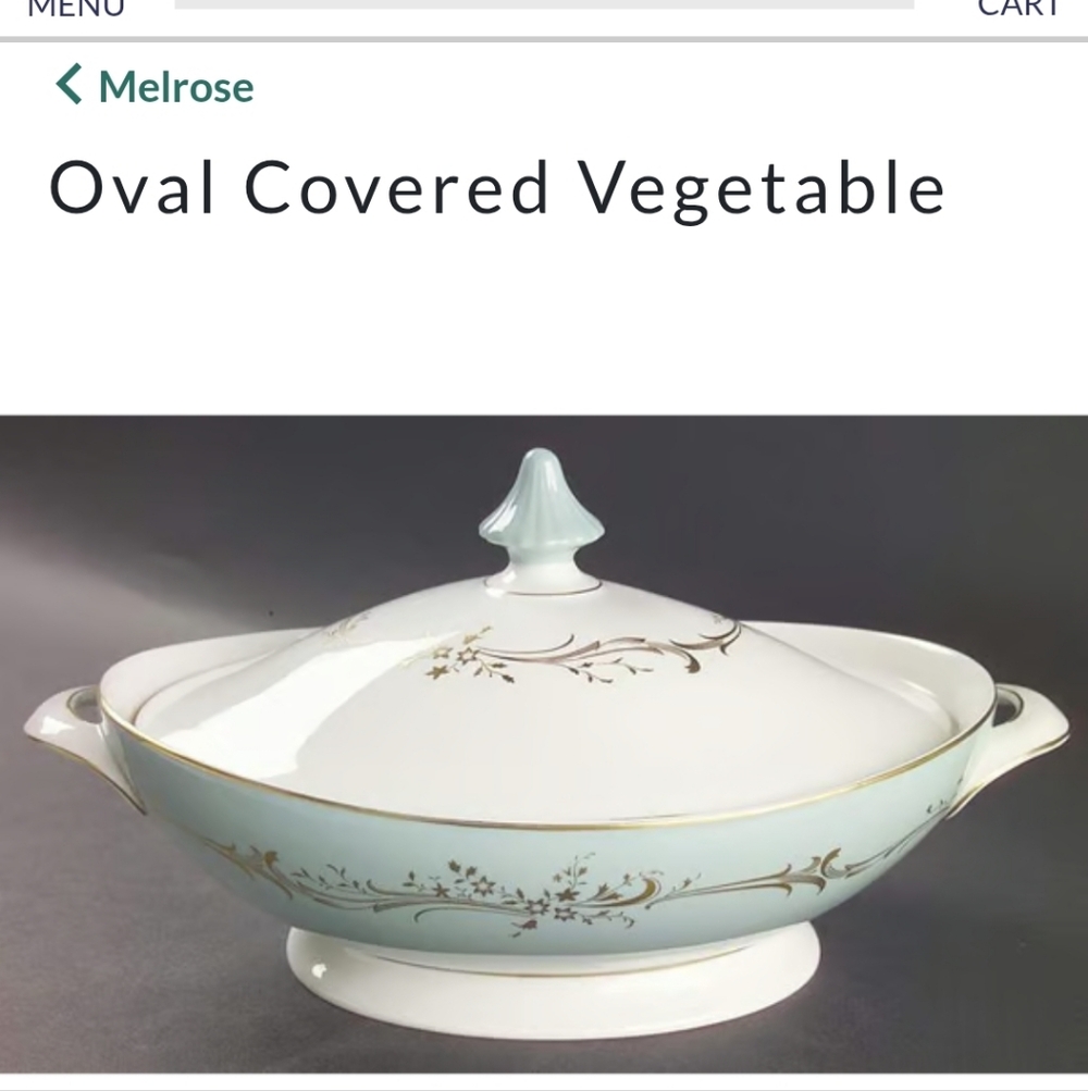 Gorgeous! "Melrose" Covered Vegetable Dish by Royal Doulton.